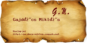 Gajdács Miklós névjegykártya