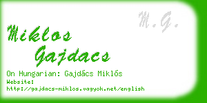 miklos gajdacs business card